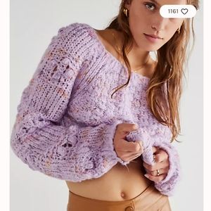 Free People Women's Sunset Cloud Pullover, Color Violet Glow Combo Size Small